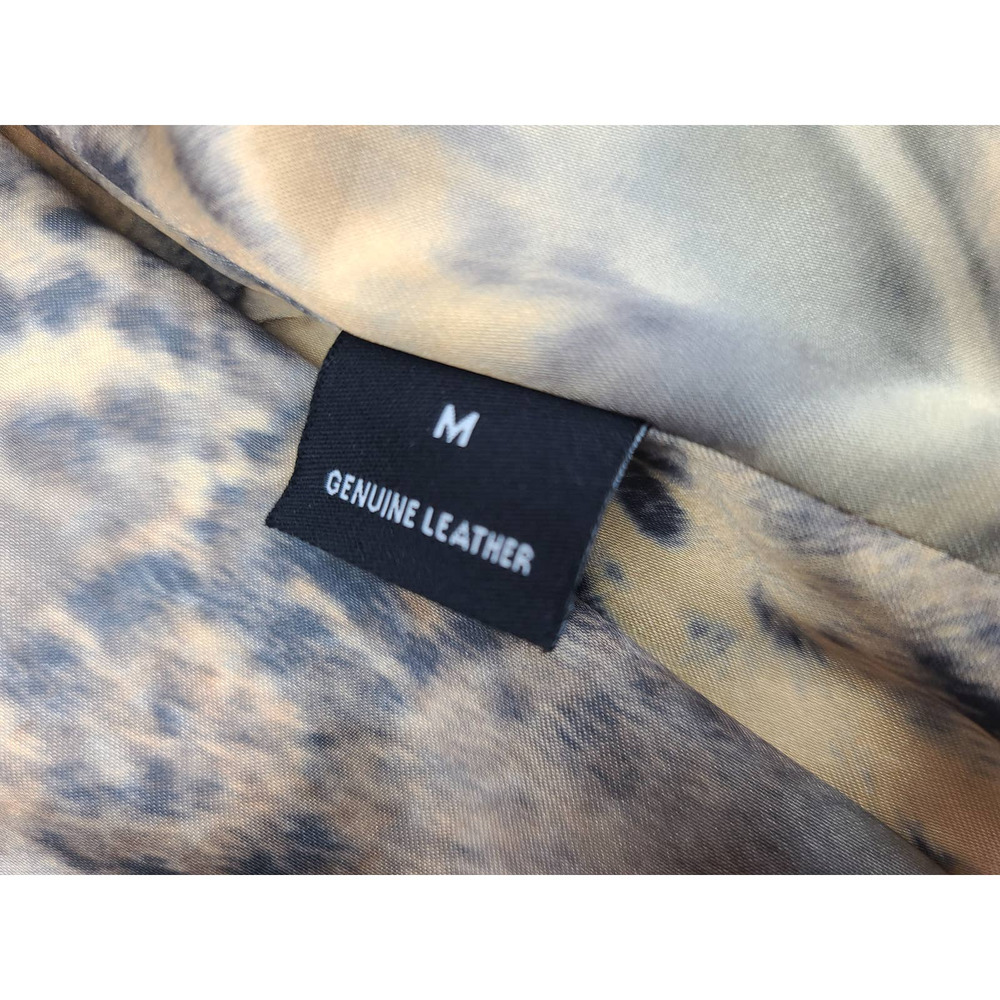 CLEAR ANGLE Women's M Jacket Soft Tan Genuine Leather Fur Trim Zip Front Luxury - Picture 8 of 10